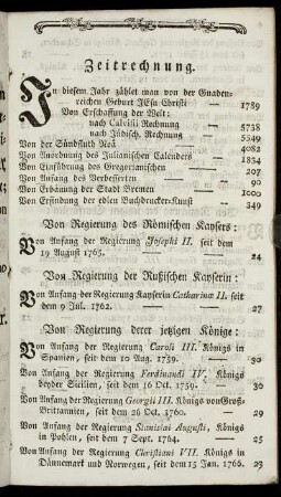 Zeitrechnung - Erklärung der Charactere