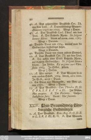 XXIV. Chur-Braunschweig-Lüneburgische Goldmünzen.