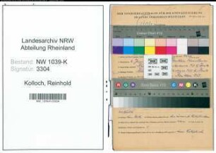 Entnazifizierung Reinhold Kolloch , geb. 02.01.1897 (Beamter)