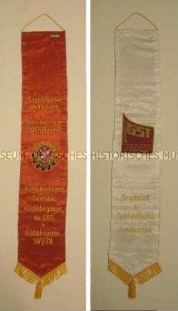 Fahnenschleife (Ehrenschleife) für ein "Ausgezeichnetes Zentrales Ausbildungslager der GST", Ausbildungsjahr 1977/78