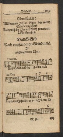 Danck-Lied Nach empfangenem Abendmahl.