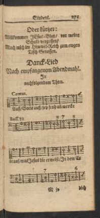 Danck-Lied Nach empfangenem Abendmahl.