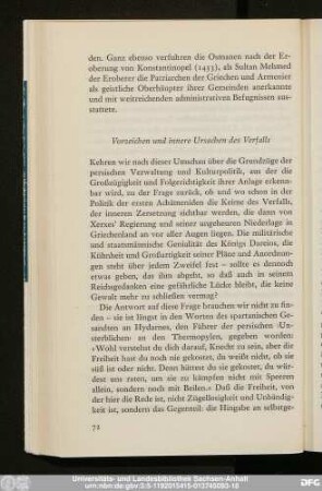 Vorzeichen und innere Ursachen des Verfalls