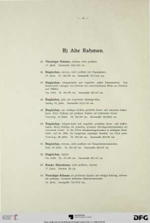 B) Alte Rahmen (Nr.45-150)