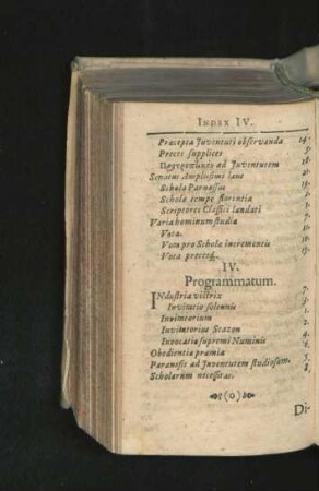 IV. Programmatum.