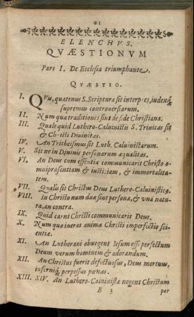 Elenchus Quæstionum.