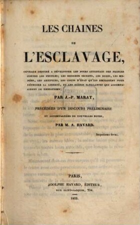 Les chaines de l'esclavage