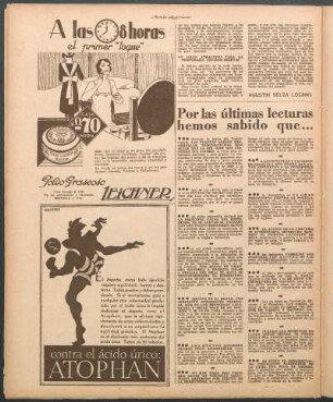 Por las últimas lecturas hemos sabido que...