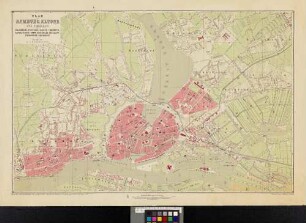Plan von Hamburg, Altona und Umgegend als Billwärder, Borgfelde, Eilbeck, Eimsbüttel, Harvestehude, Hamm, Hohenfelde, Pöseldorf, Steinwärder, Uhlenhorst
