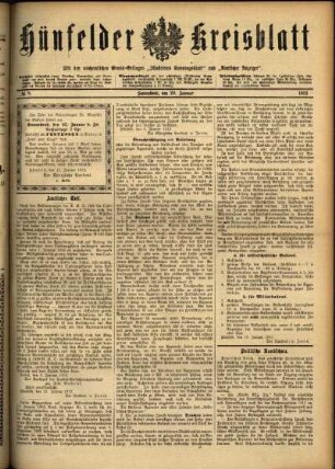 Ausgabe vom Samstag, den 20. Januar 1912.