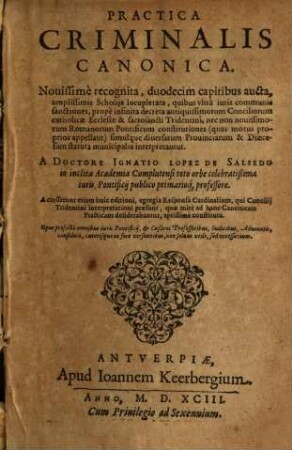 Practica criminalis canonica