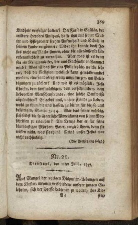 Nr. 21. Dienstags, den 11ten Julii, 1797.