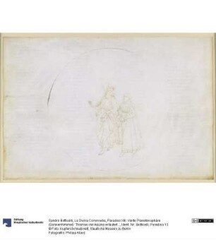 La Divina Commedia, Paradiso XIII. Vierte Planetensphäre (Sonnenhimmel): Thomas von Aquino erläutert Dante das Prinzip der göttlichen Liebe und der Dreieinigkeit