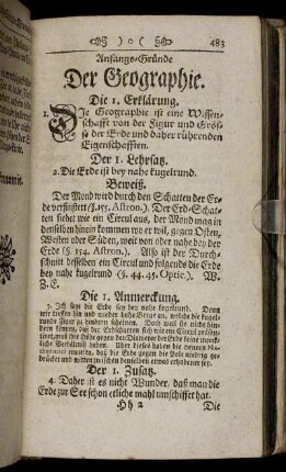 Anfangs-Gründe Der Geographie.