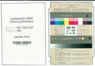 Entnazifizierung Emil Jaeckel , geb. 30.01.1867 (Postbeamter)