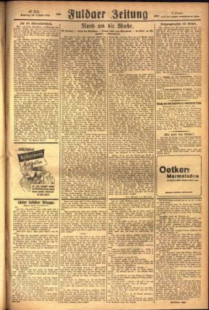 Zweite Ausgabe vom Sonntag, den 10. Oktober 1926.