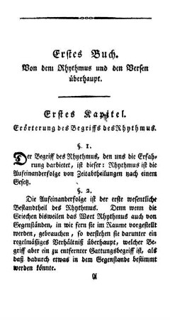 Erstes Kapitel. Erörterung des Begriffs des Rhythmus.