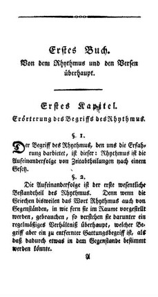 Erstes Kapitel. Erörterung des Begriffs des Rhythmus.