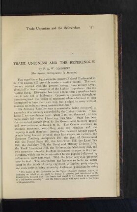 Trade Unionism and the Referendum
