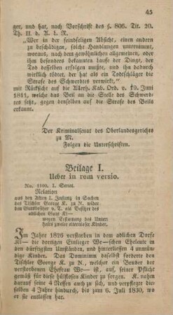 Beilagen: I. - XI.