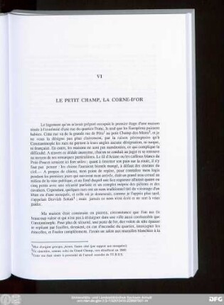 VI Le Petit Champ, La Corne-D'Or