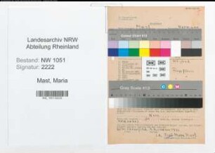 Entnazifizierung Maria Mast , geb. 06.01.1921 ()