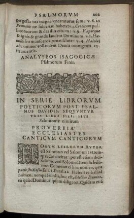 In Serie Librorum Poeticorum Post Psalmos Davidis [...]