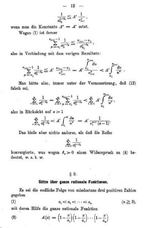 § 3. Sätze über ganze rationale Funktionen.