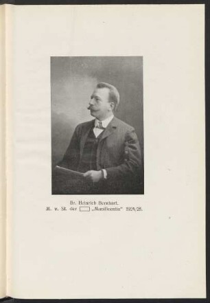 Br. Heinrich Bernhart, M. v. St. der ... "Munificentia" 1924/25