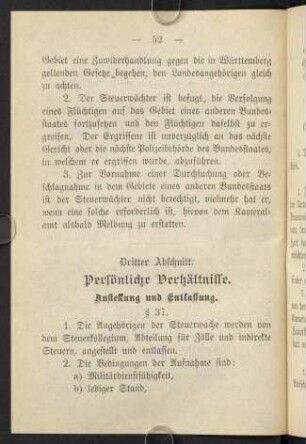 Dritter Abschnitt. Persönliche Verhältnisse