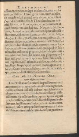 Cap. 18. De Numeri Oratorii observatione.