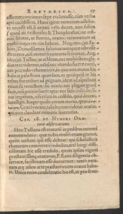 Cap. 18. De Numeri Oratorii observatione.