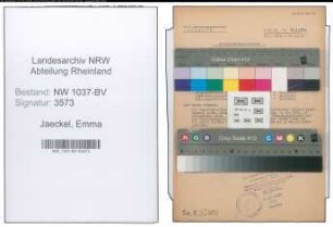 Entnazifizierung Emma Jaeckel , geb. 07.09.1893 ()