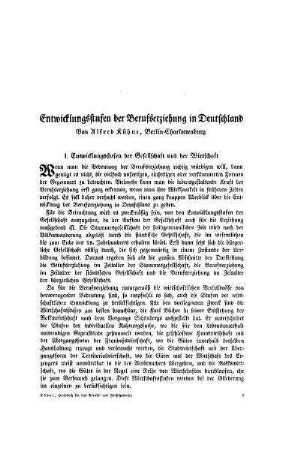Entwicklungsstufen der Berufserziehung in Deutschland