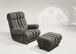 Sessel mit hoher Rückenlehne und Hocker (Modell 5201)