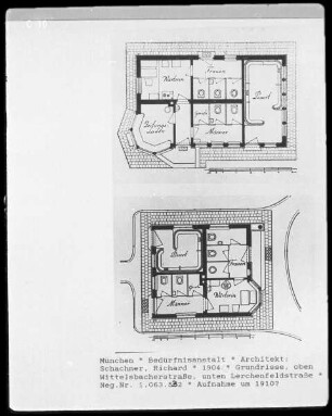 Bedürfnisanstalt, Wittelbacherstraße, unten Lerchenfeldstraße