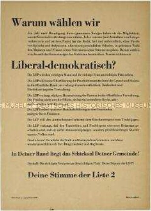 Aufruf der Liberal-Demokratische Partei Deutschlands zur Kommunalwahl 1946