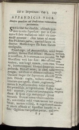 Appendicis Vice. Monita quædam ad Probitatem retinendam pertinentia