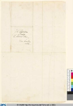 Eigenhändige Adressierung an Prinz Anton Ulrich von Braunschweig-Wolfenbüttel