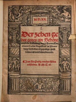 Der zehen gebot gotes ain Schöne nutzliche Erklerung