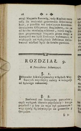 Rozdział 9. O Procederze Inkwizycyi. = Neuntes Hauptstück Von dem Inquisitions Proceß.