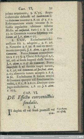 Cap. VI. De Effectu conventionis feudalis
