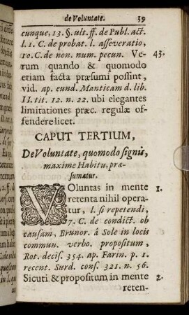 Caput Tertium. De Voluntate, quomodo signis, maxime Habitu, præsumatur.