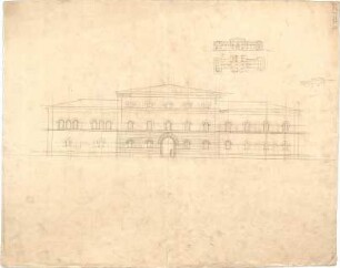 Speeth, Ferdinand; Palais - Entwürfe - Grundriss, Ansichten, Teilansicht