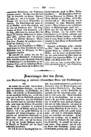 Bemerkungen über den Luxus. Eine Vorbereitung zu national-ökonomischen Sinn- und Denkübungen
