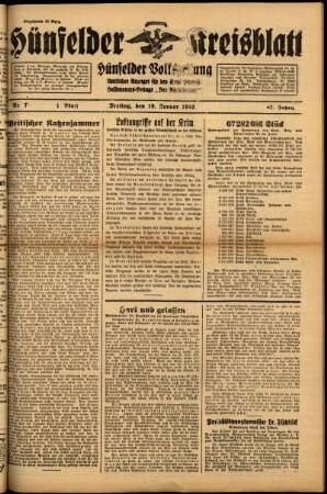 Erste Ausgabe vom Freitag, den 16. Januar 1942.