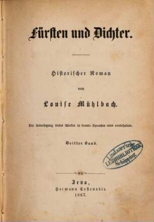 Deutschland in Sturm und Drang : historischer Roman, 2,3. Fürsten und Dichter : historischer Roman