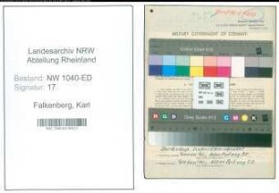 Entnazifizierung Karl Falkenberg , geb. 10.11.1897 (Lehrer)
