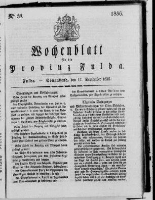 Nr. 38, Ausgabe vom 17. September 1836