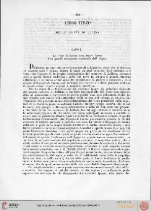 Libro III: Delle cripte di Lucina